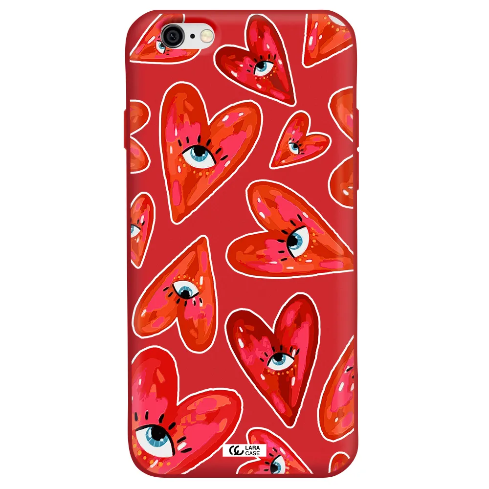 Evil Eye Heart Apple iPhone 6 Silicone Imperial Red Case