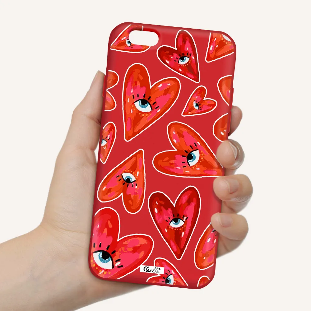 Evil Eye Heart Apple iPhone 6 Silicone Imperial Red Case
