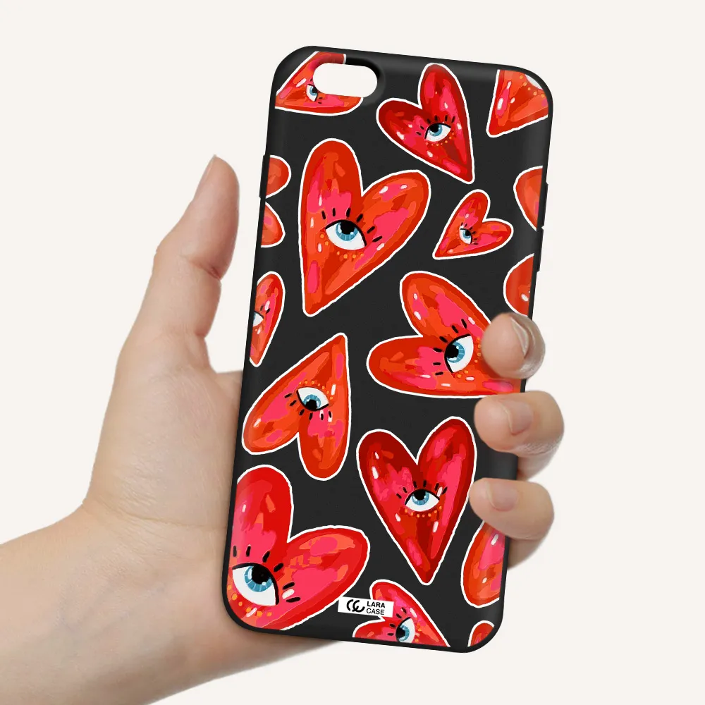 Evil Eye Heart Apple iPhone 6S Silicone black Case