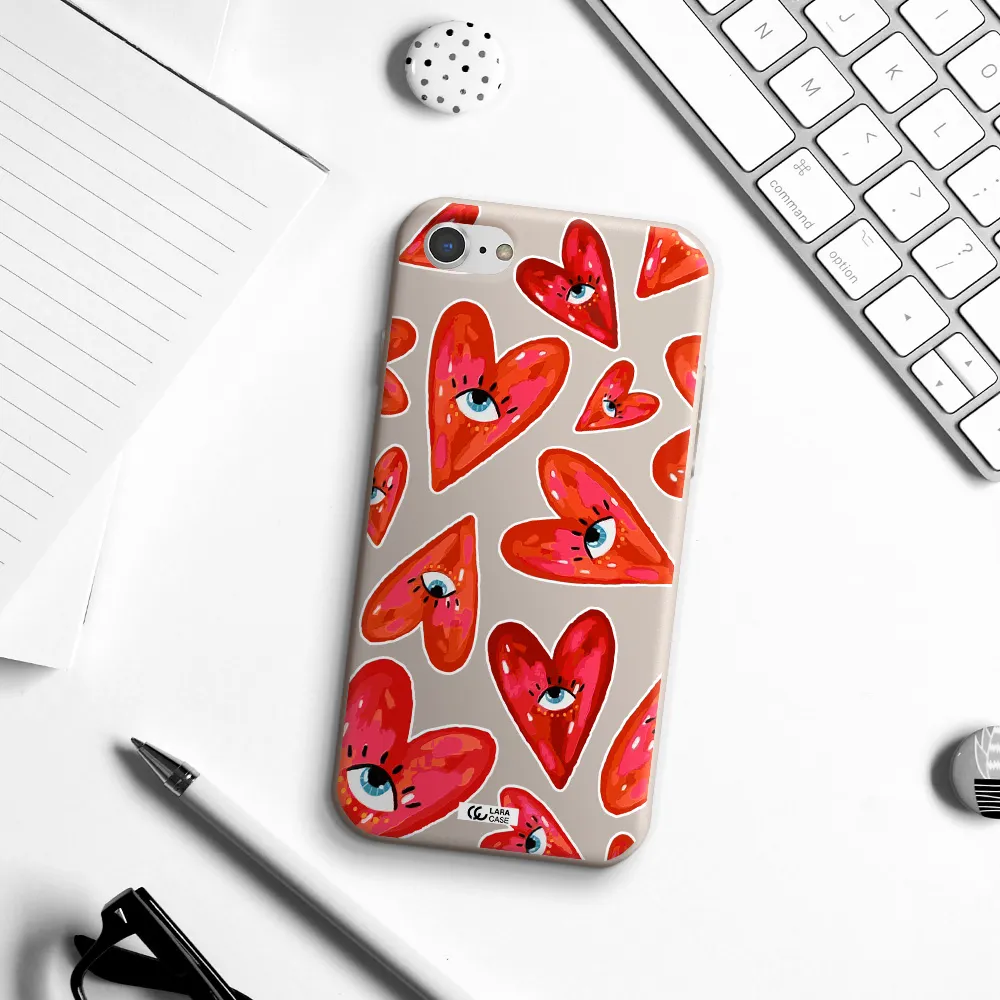 Evil Eye Heart Apple iPhone 7 Silicone Stone Case