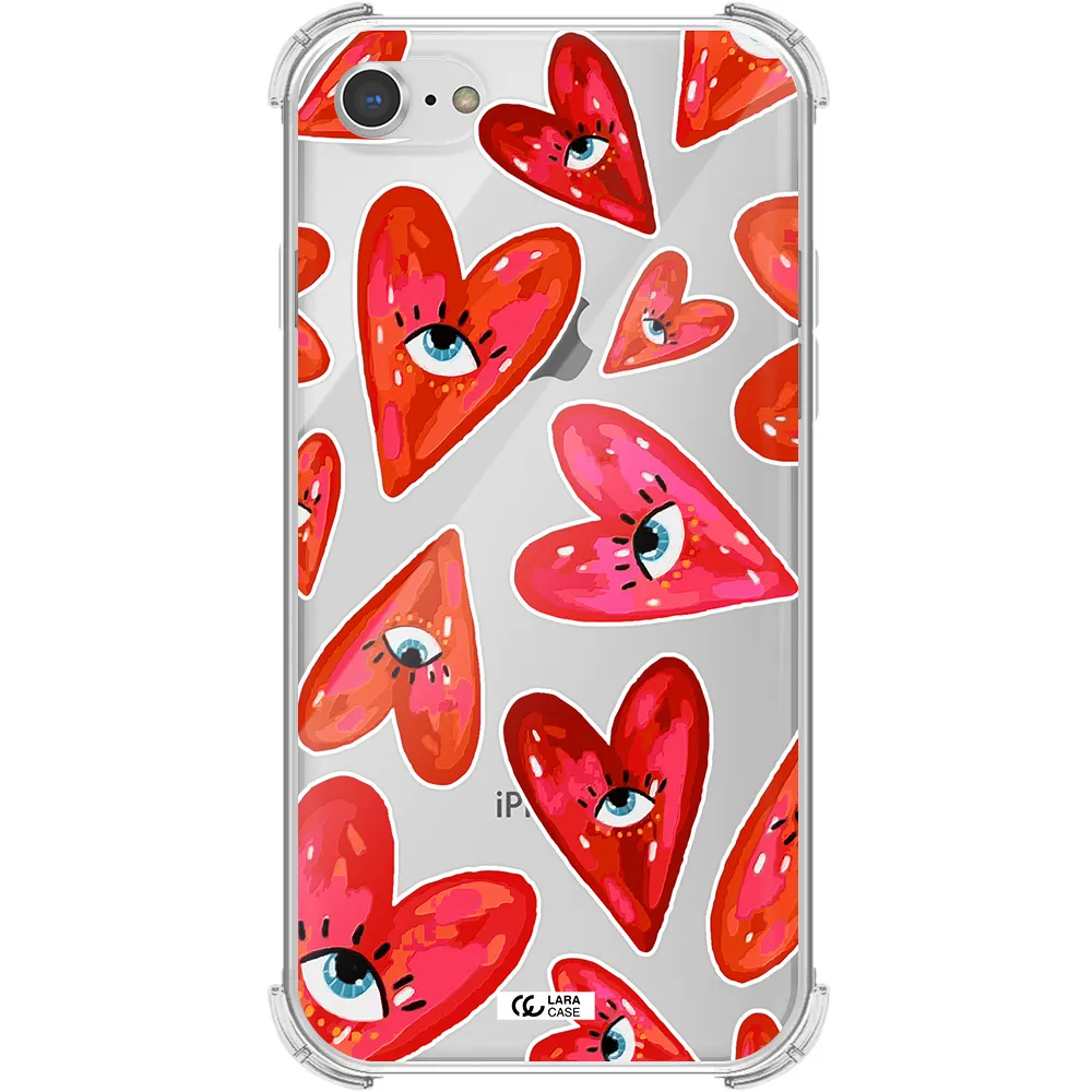 Evil Eye Heart Apple iPhone 8 Clear PC Case