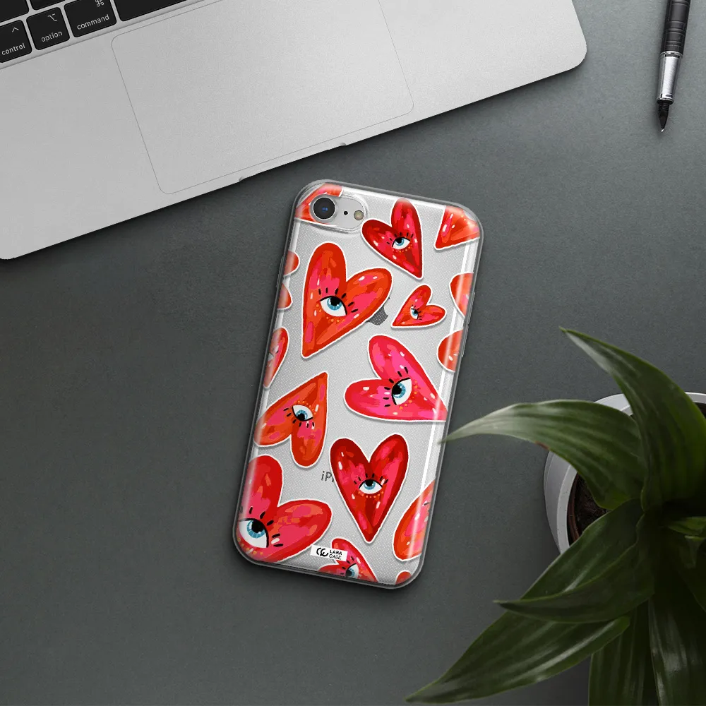 Evil Eye Heart Apple iPhone 8 Clear TPU Case