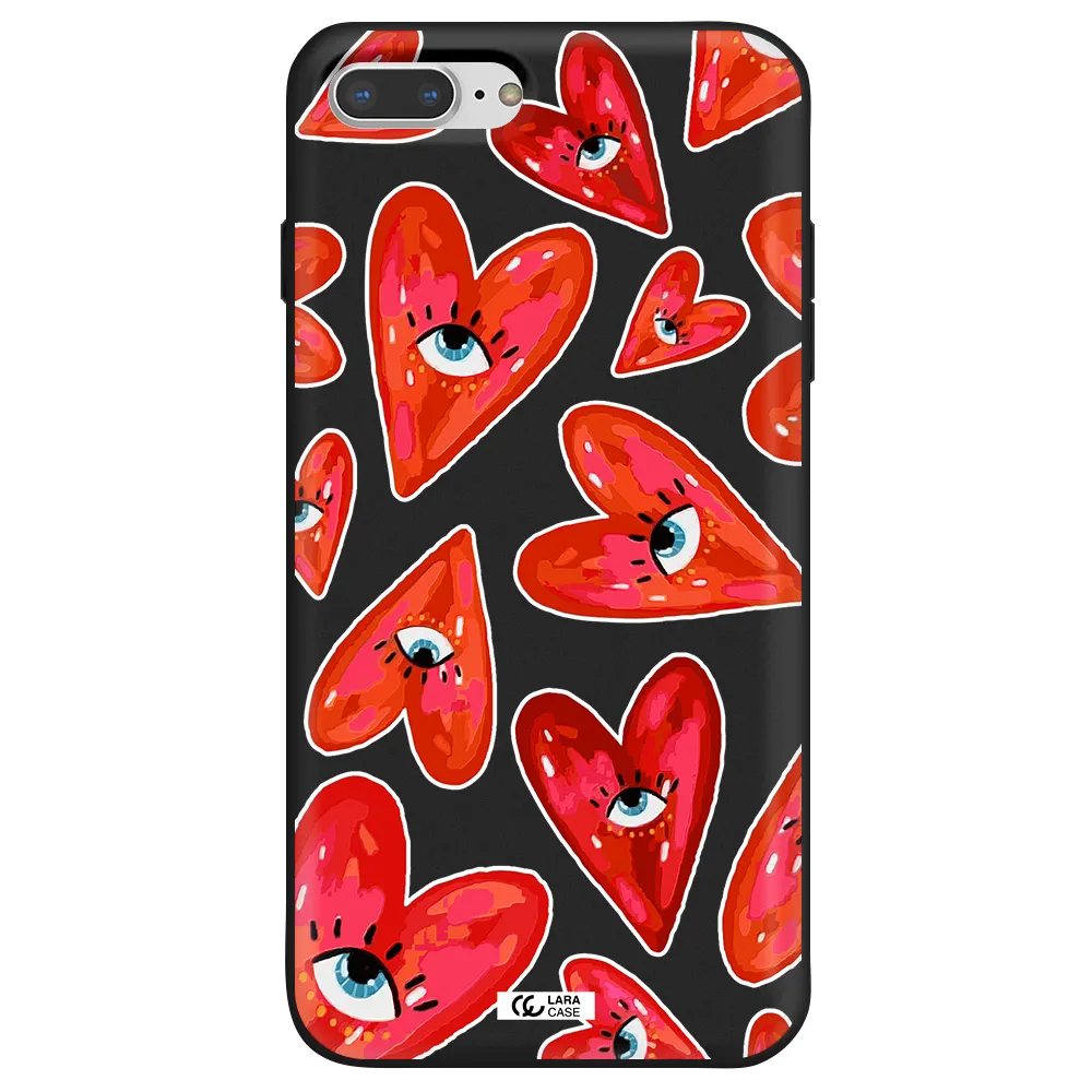 Evil Eye Heart Apple iPhone 8 plus Silicone black Case