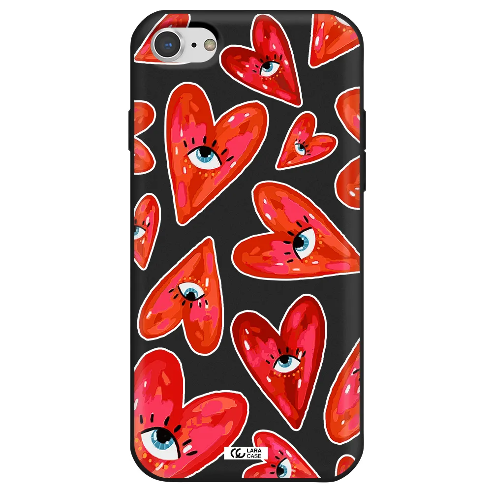 Evil Eye Heart Apple iPhone 8 Silicone black Case