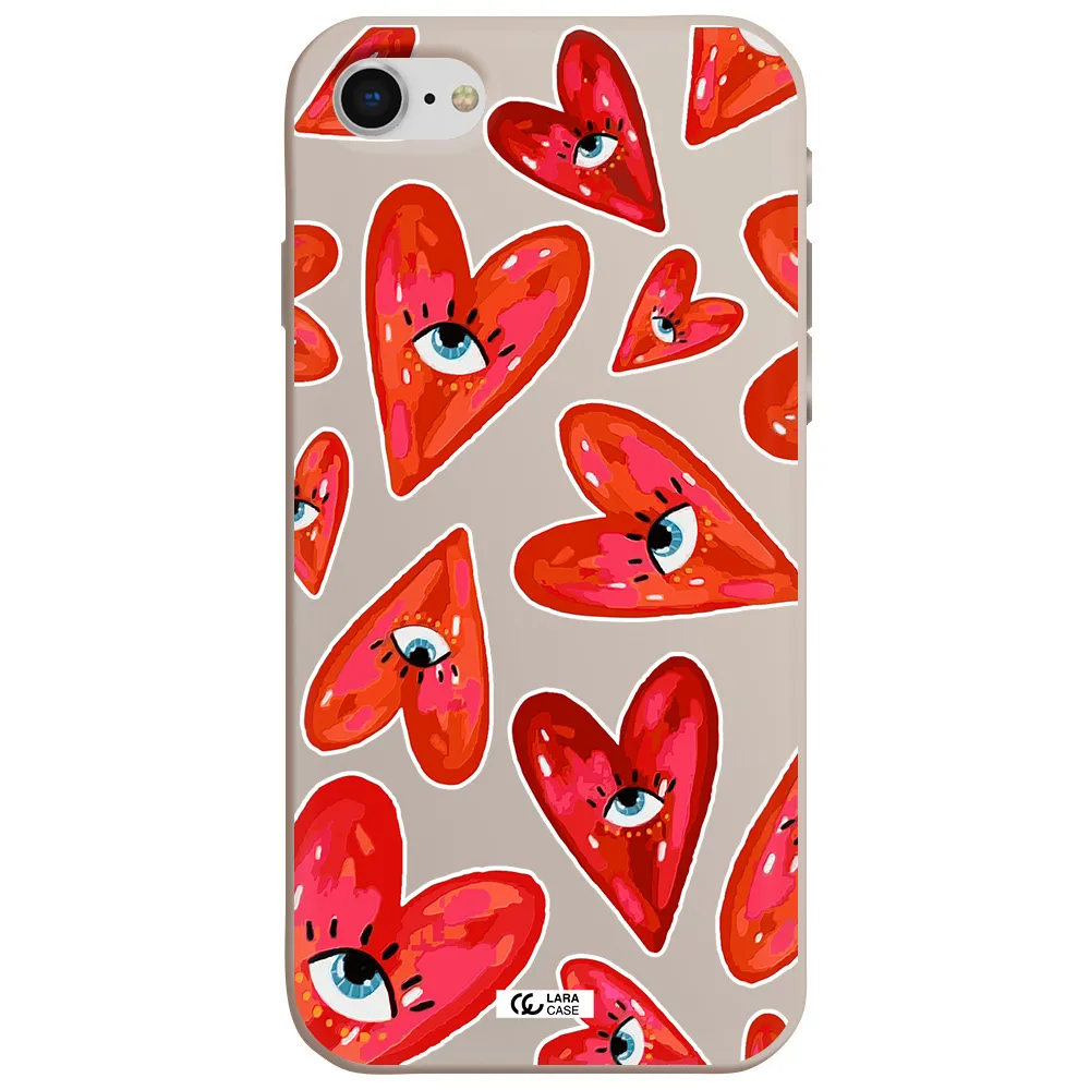 Evil Eye Heart Apple iPhone se 2020 Silicone Stone Case