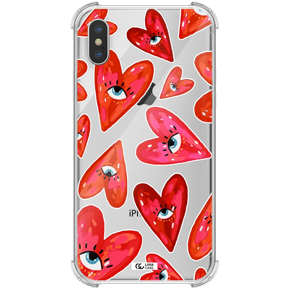 Evil Eye Heart Apple iPhone X Clear PC Case