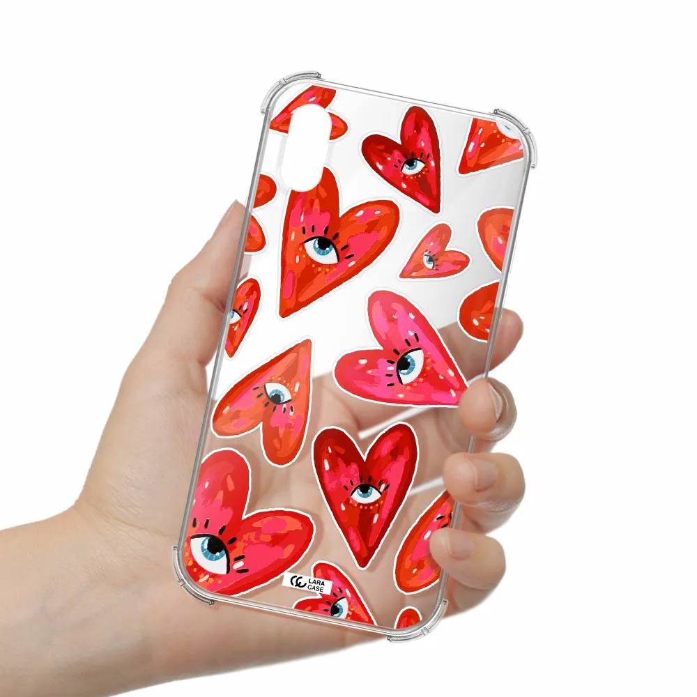 Evil Eye Heart Apple iPhone X Clear PC Case