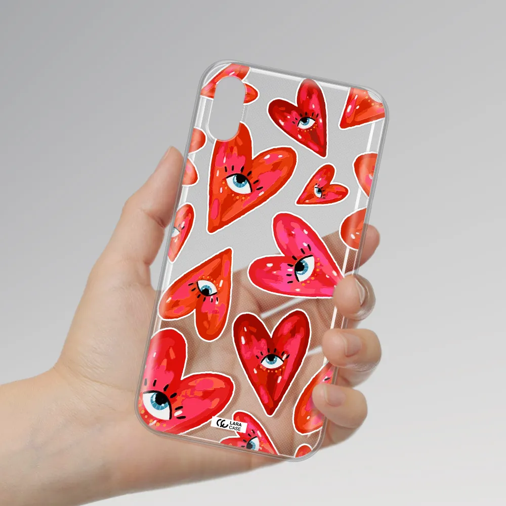 Evil Eye Heart Apple iPhone X Clear TPU Case