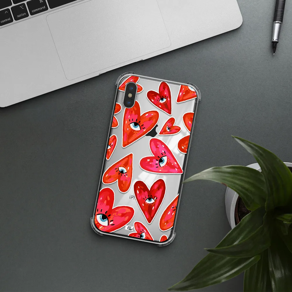 Evil Eye Heart Apple iPhone XS Clear PC Case