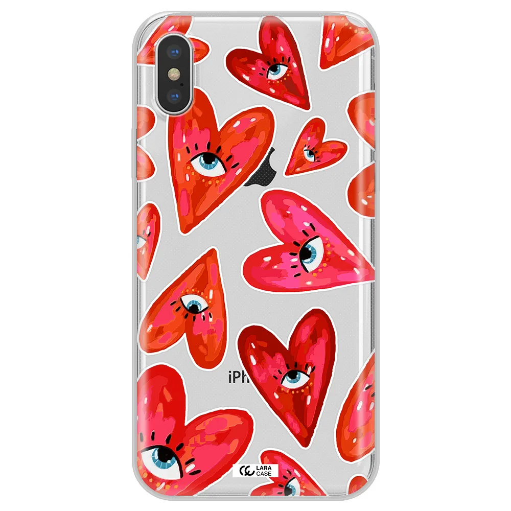 Evil Eye Heart Apple iPhone XS Clear TPU Case