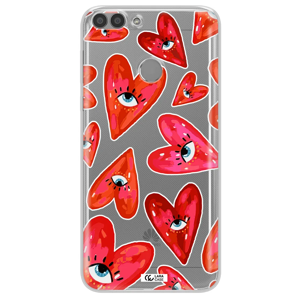 Evil Eye Heart Huawei P Smart 2017 Clear TPU Case