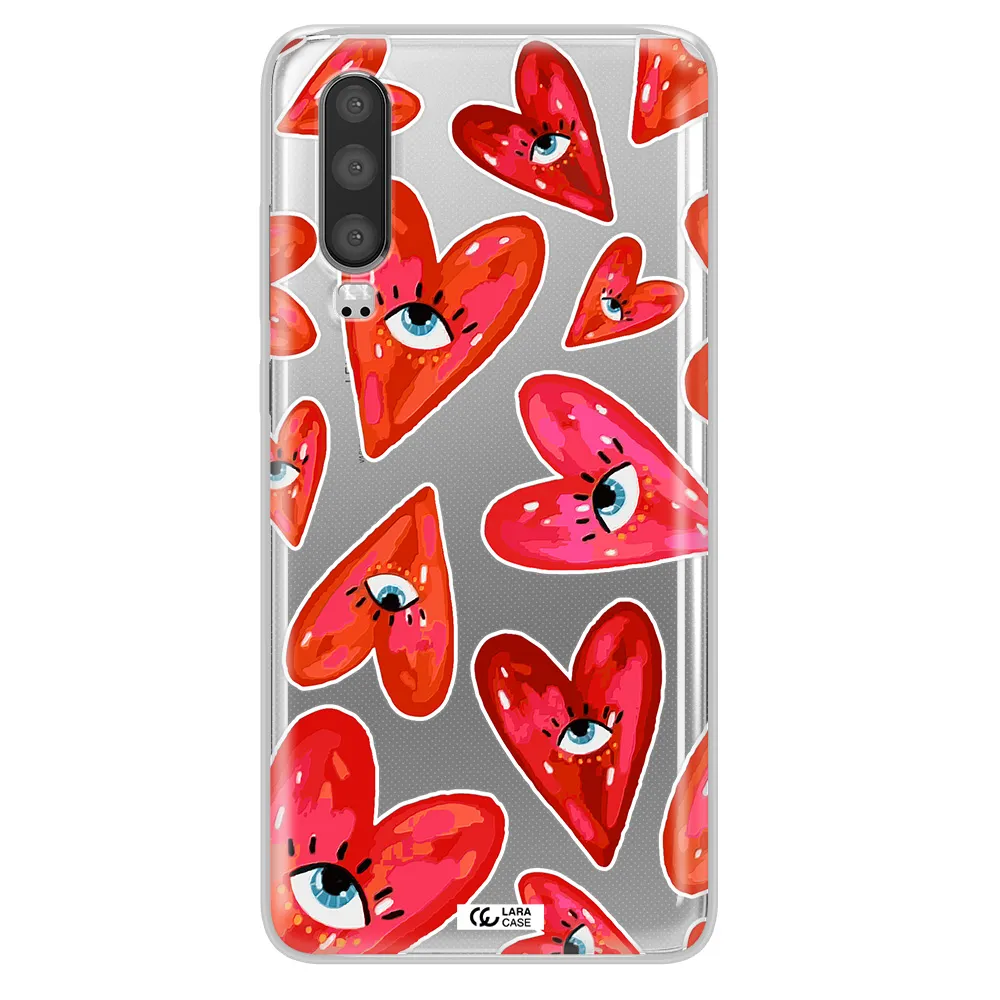 Evil Eye Heart Huawei P30 Clear TPU Case