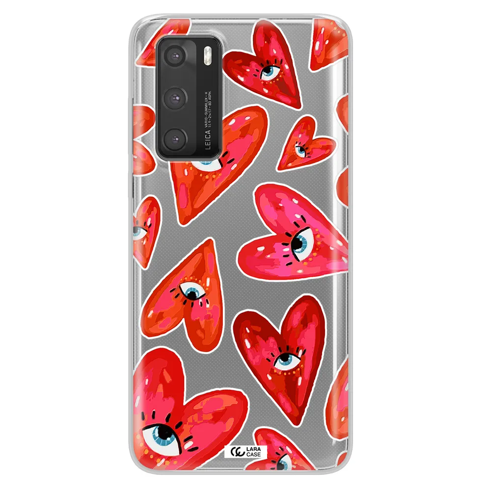 Evil Eye Heart Huawei P40 Clear TPU Case