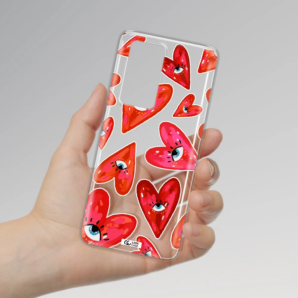 Evil Eye Heart Huawei P40 Pro Clear TPU Case