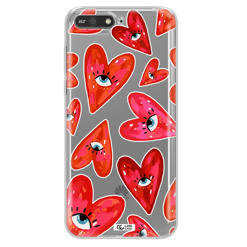 Evil Eye Heart Huawei Y6 2018 Clear TPU Case