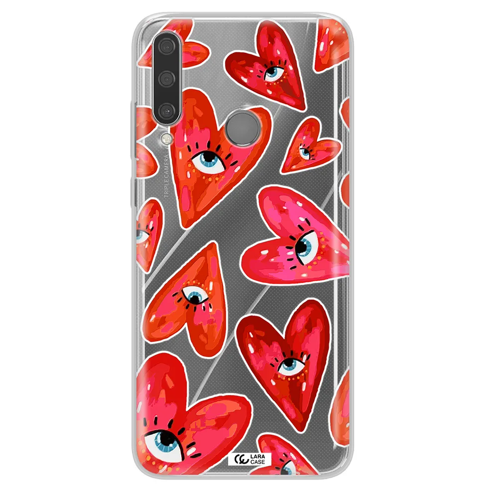 Evil Eye Heart Huawei Y6P Clear TPU Case