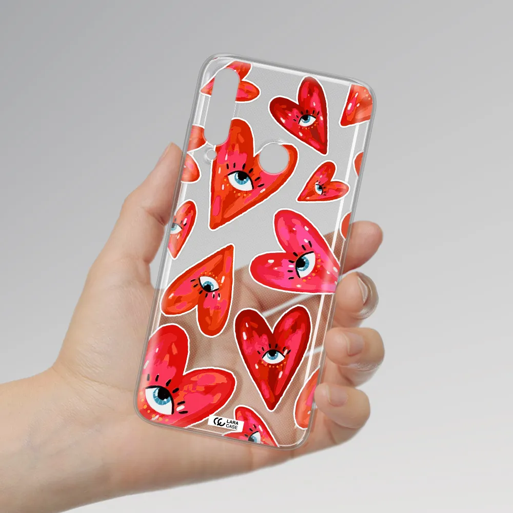 Evil Eye Heart Huawei Y6P Clear TPU Case