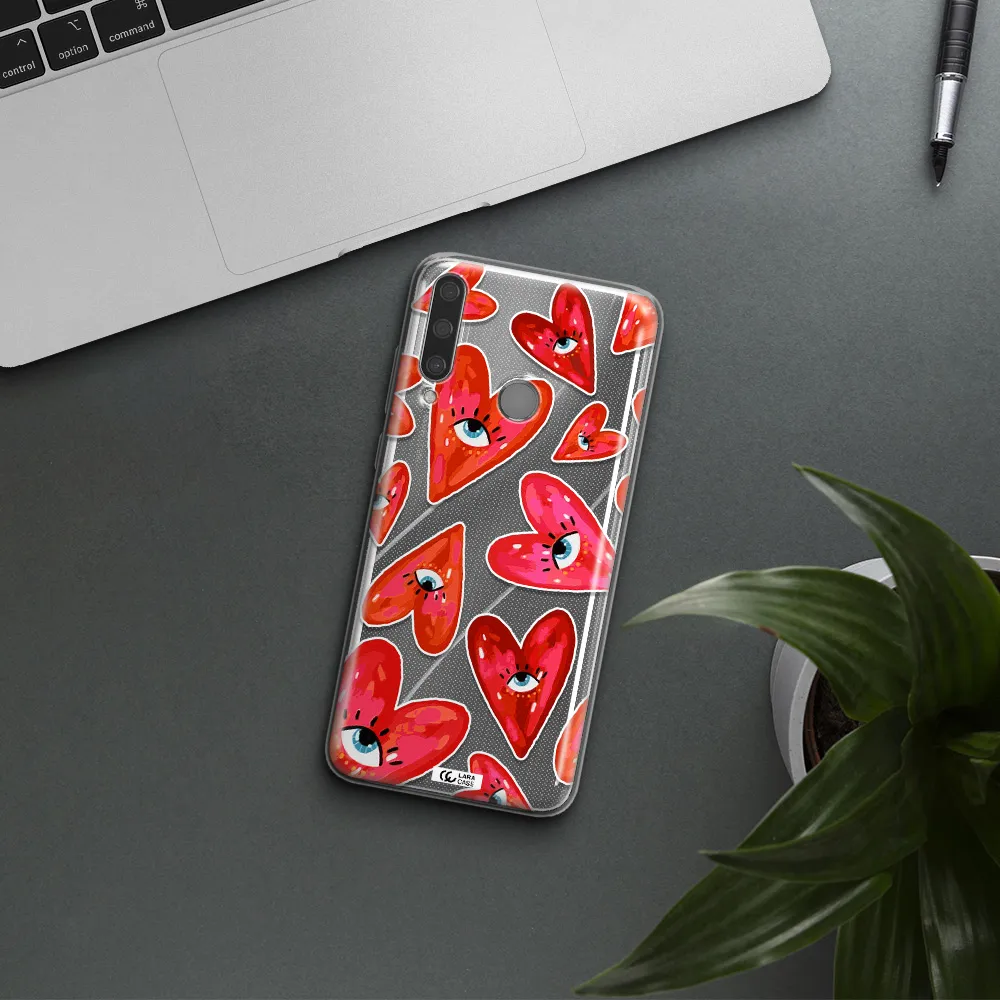 Evil Eye Heart Huawei Y6P Clear TPU Case
