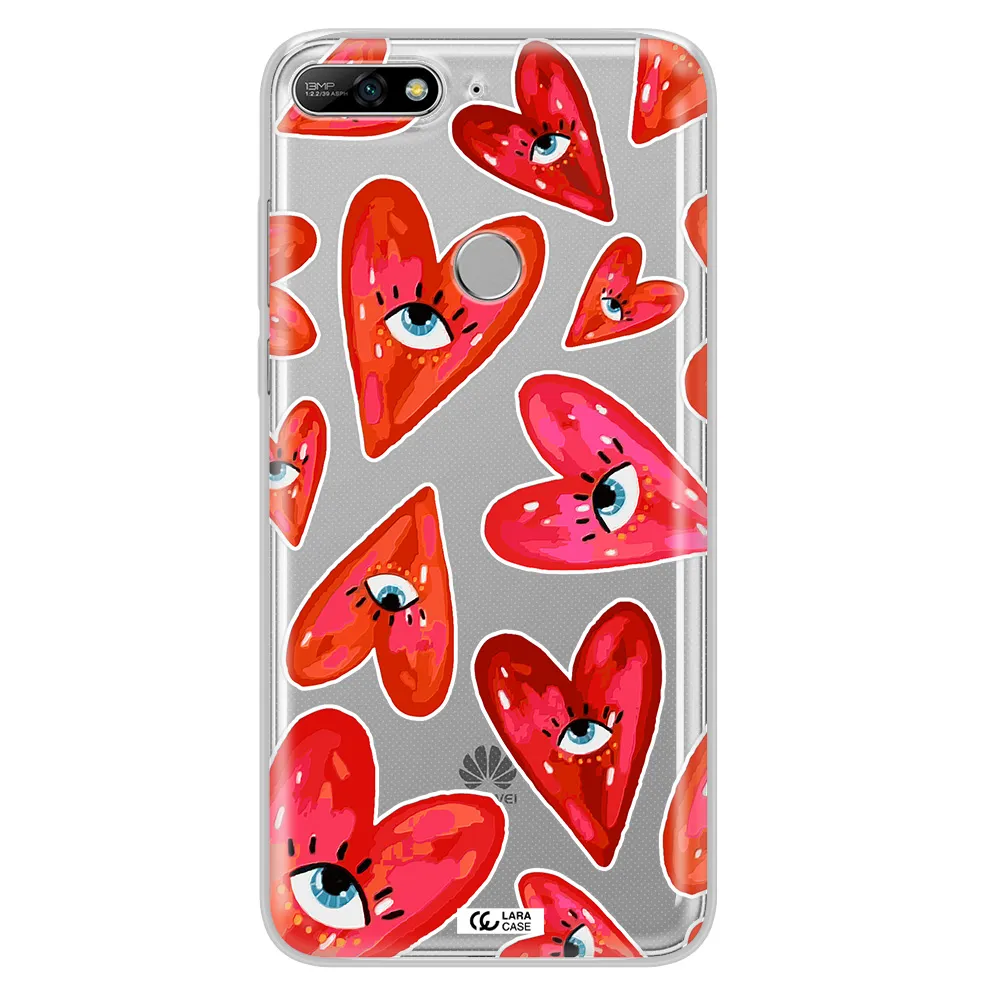 Evil Eye Heart Huawei Y7 2018 Clear TPU Case