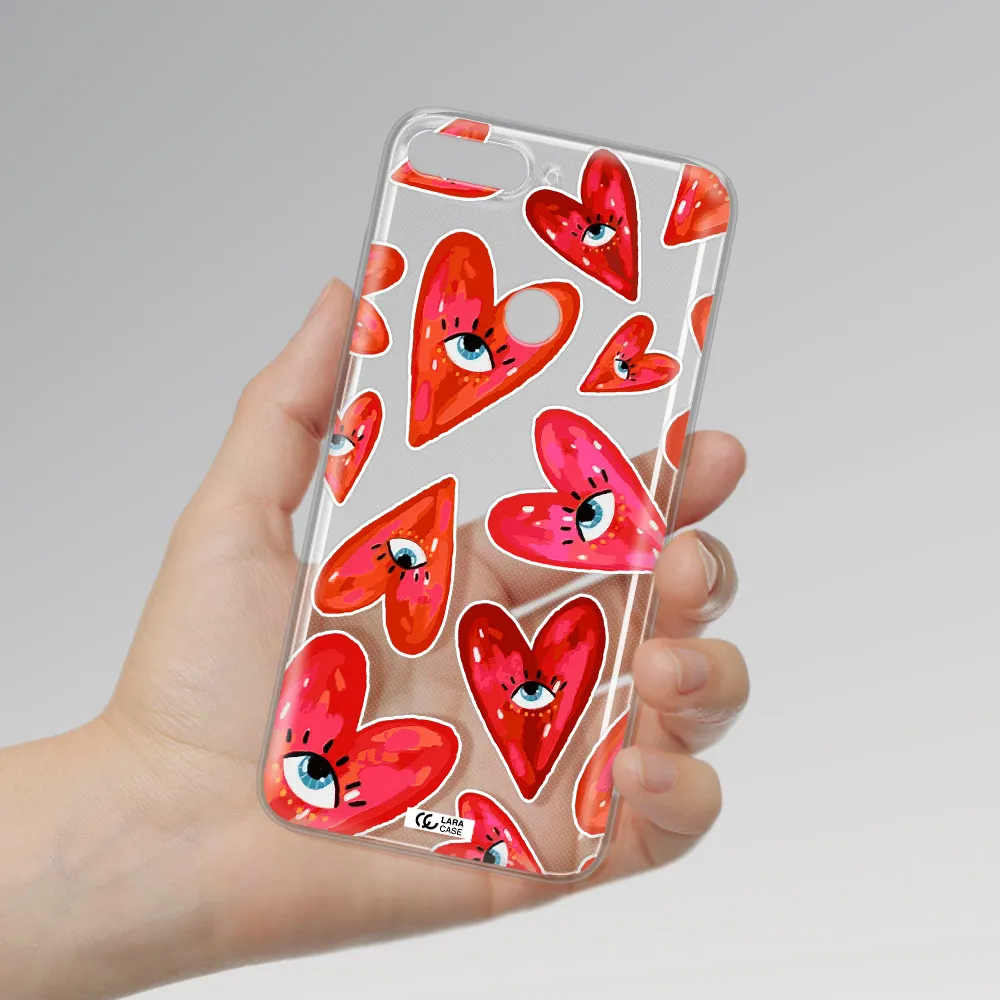 Evil Eye Heart Huawei Y7 2018 Clear TPU Case
