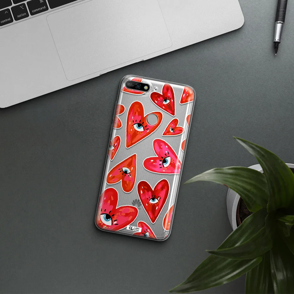 Evil Eye Heart Huawei Y7 2018 Clear TPU Case