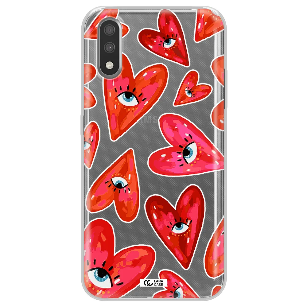 Evil Eye Heart Samsung A01 Clear TPU Case
