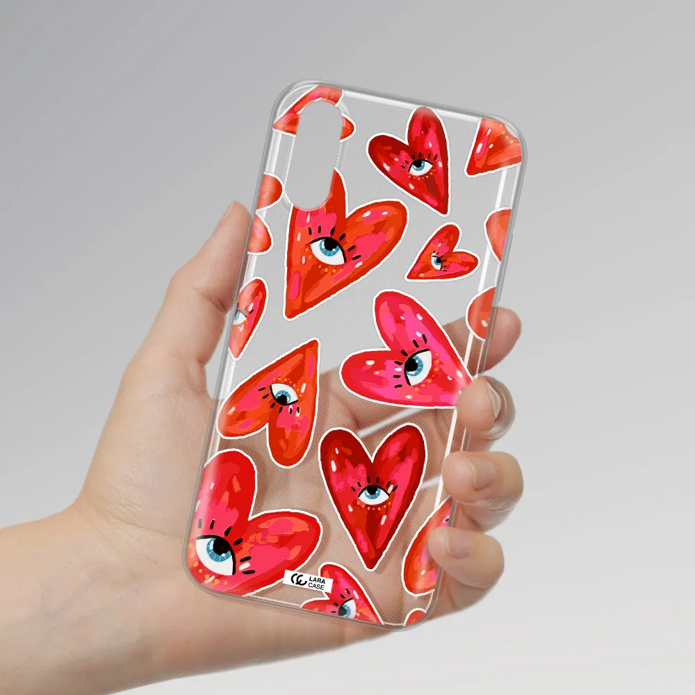 Evil Eye Heart Samsung A01 Clear TPU Case