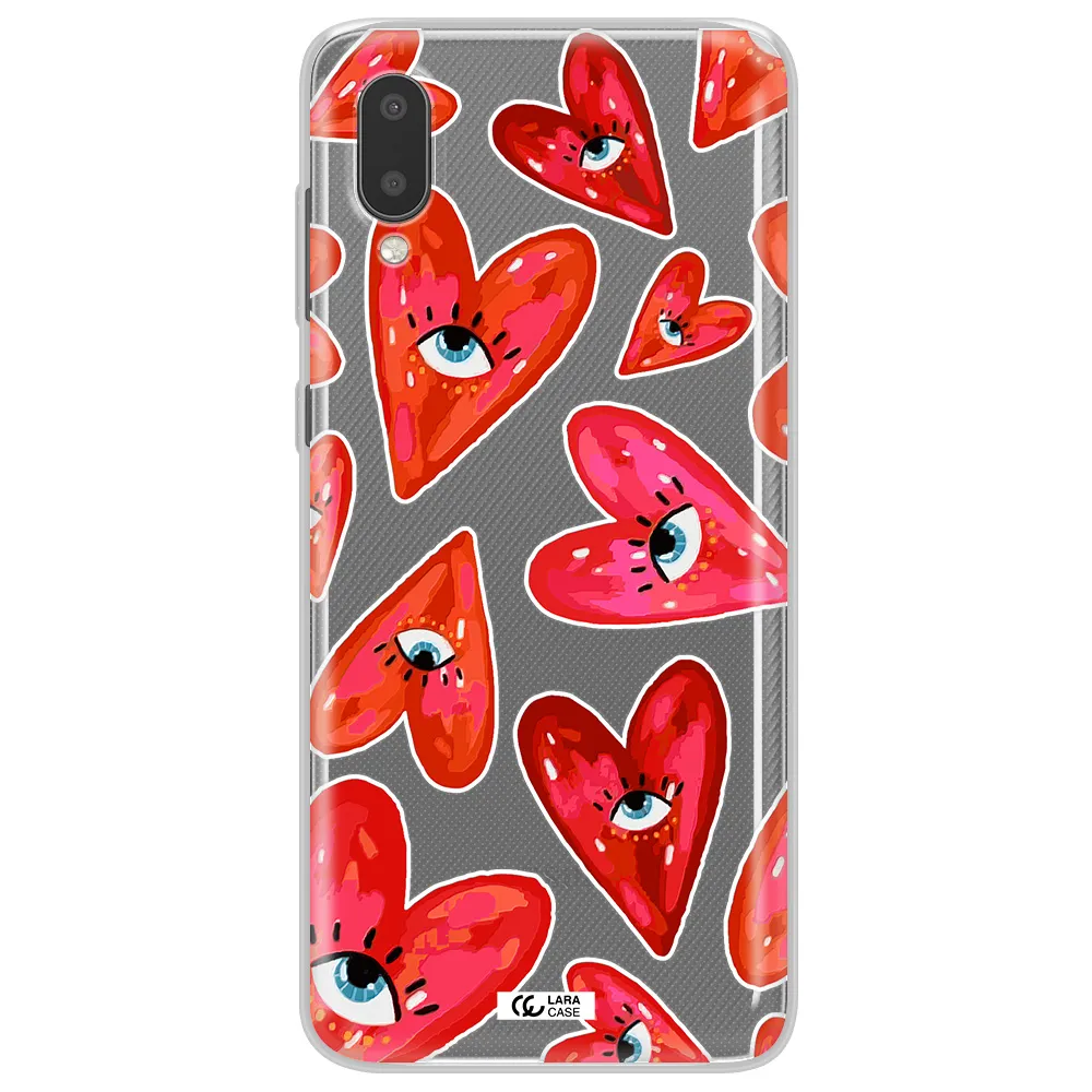 Evil Eye Heart Samsung A02 Clear TPU Case