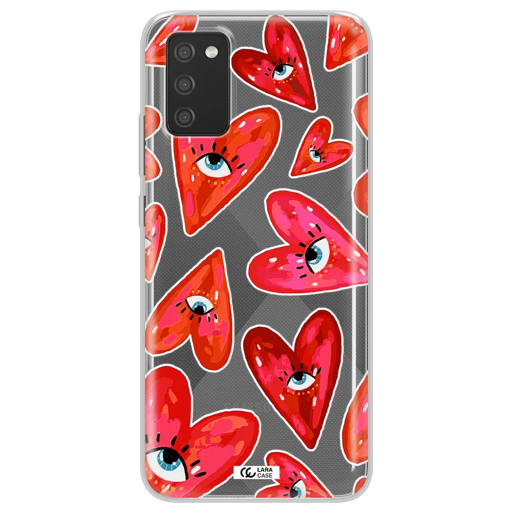 Evil Eye Heart Samsung A02S Clear TPU Case