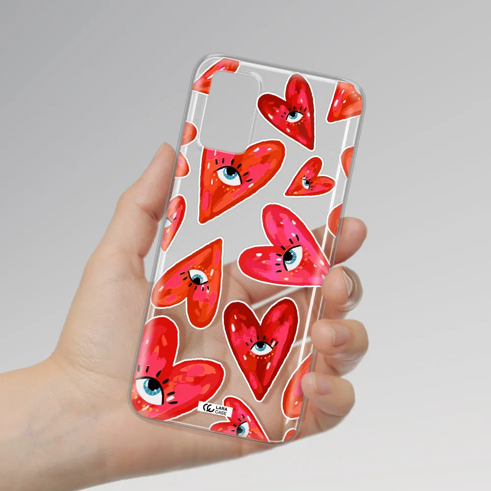 Evil Eye Heart Samsung A03S Clear TPU Case