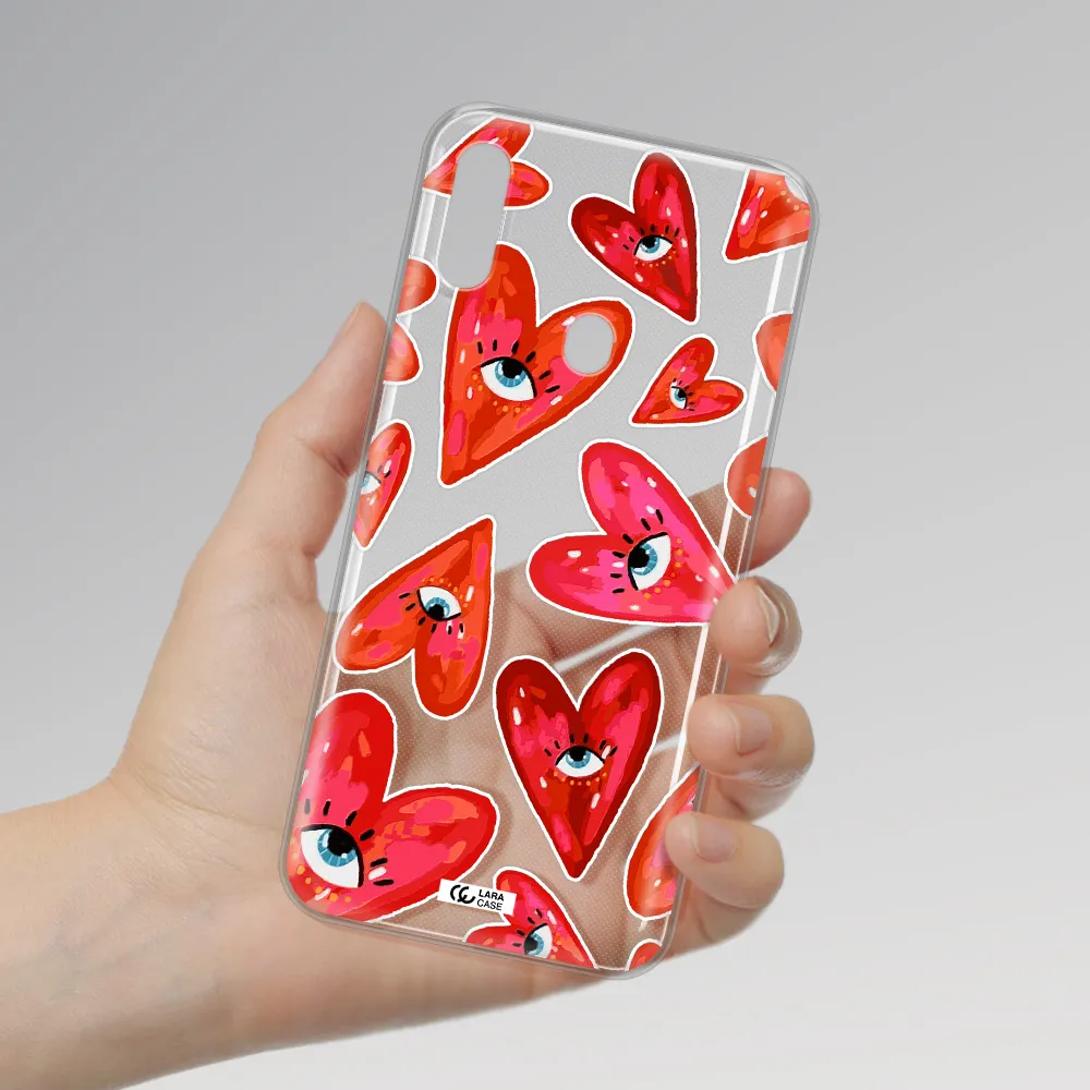 Evil Eye Heart Samsung A11 Clear TPU Case