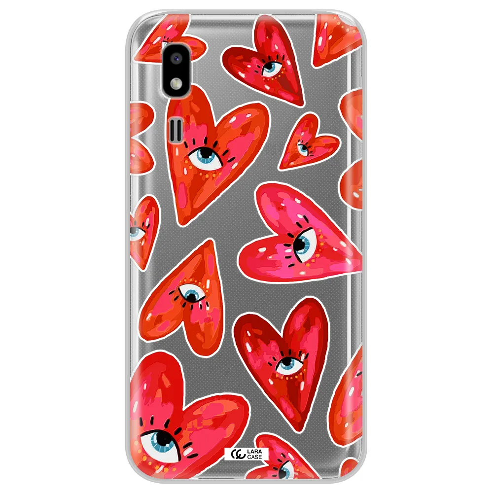 Evil Eye Heart Samsung A2 Core Clear TPU Case