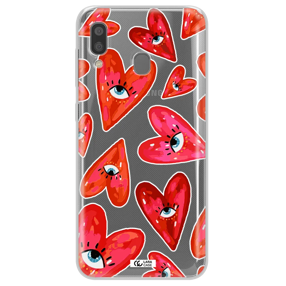 Evil Eye Heart Samsung A20 Clear TPU Case