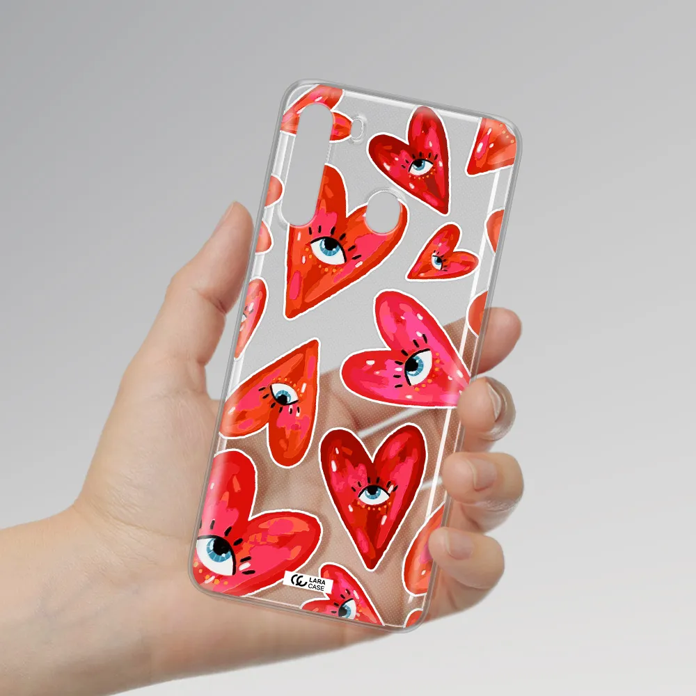 Evil Eye Heart Samsung A21 Clear TPU Case