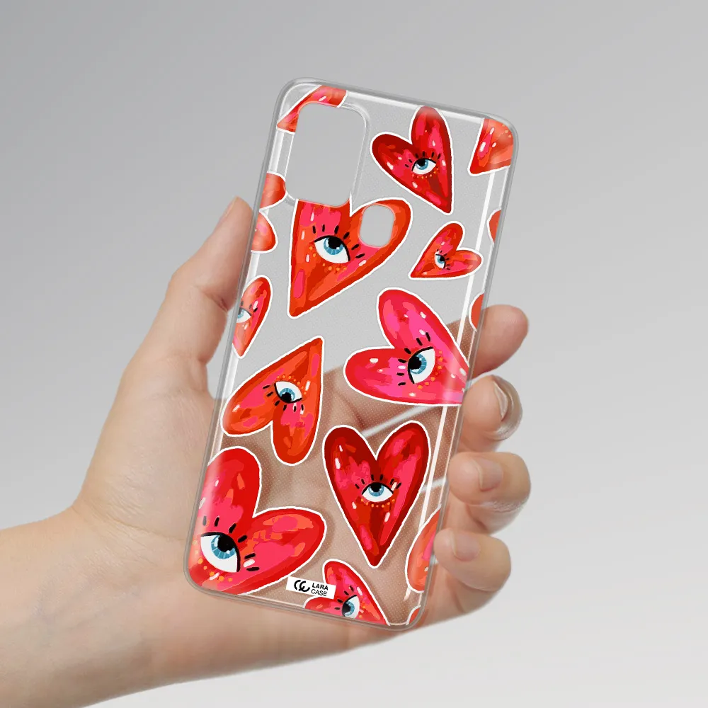 Evil Eye Heart Samsung A21S Clear TPU Case