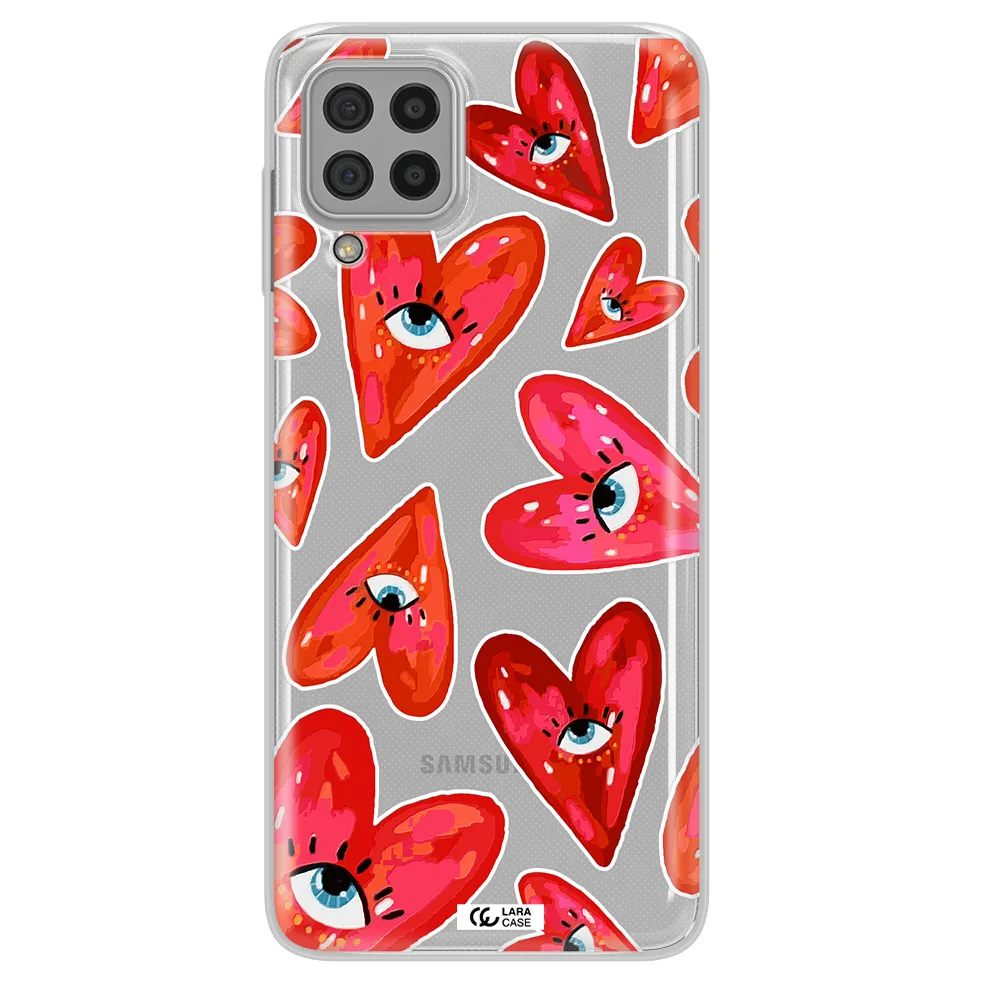 Evil Eye Heart Samsung A22 4g Clear TPU Case
