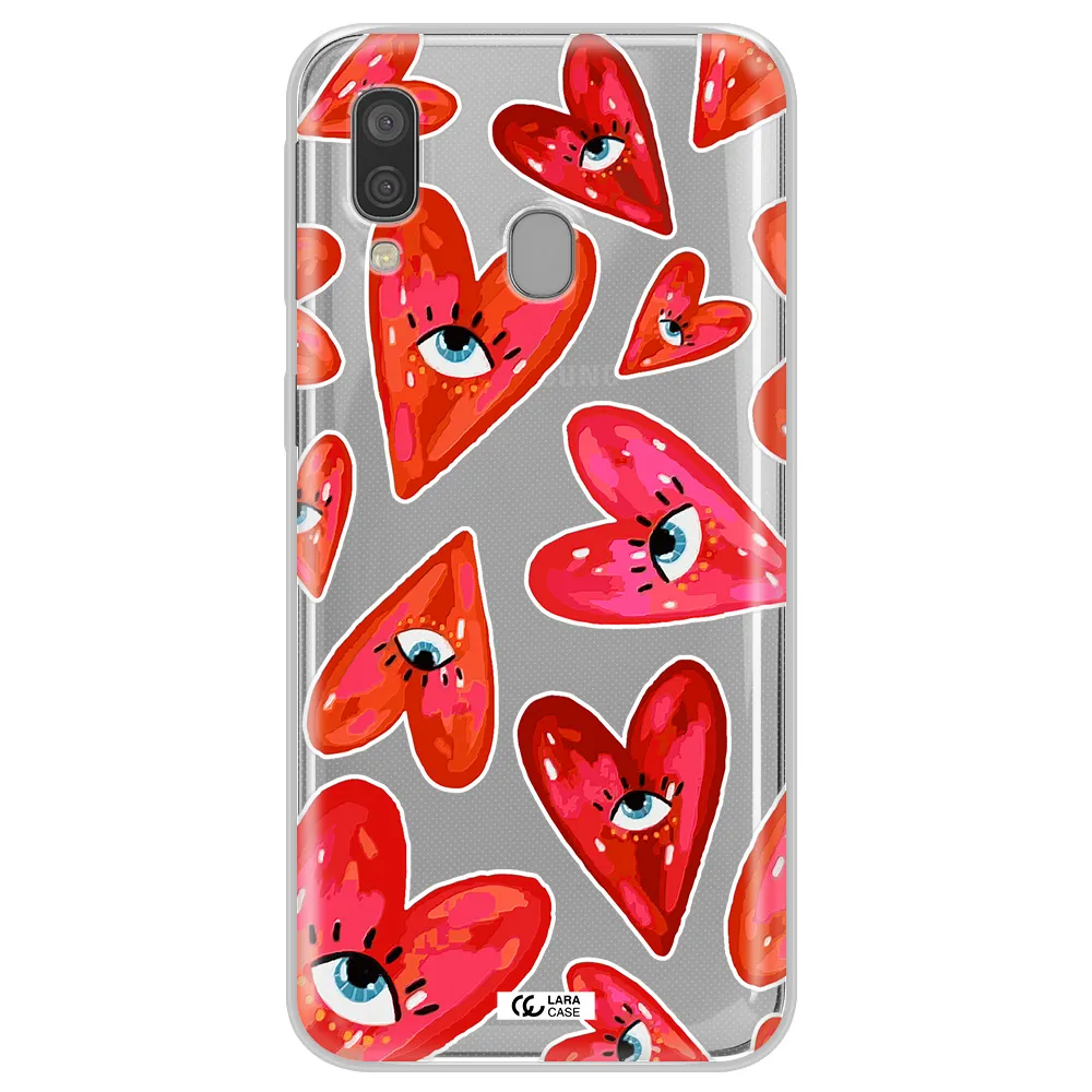 Evil Eye Heart Samsung A40 Clear TPU Case