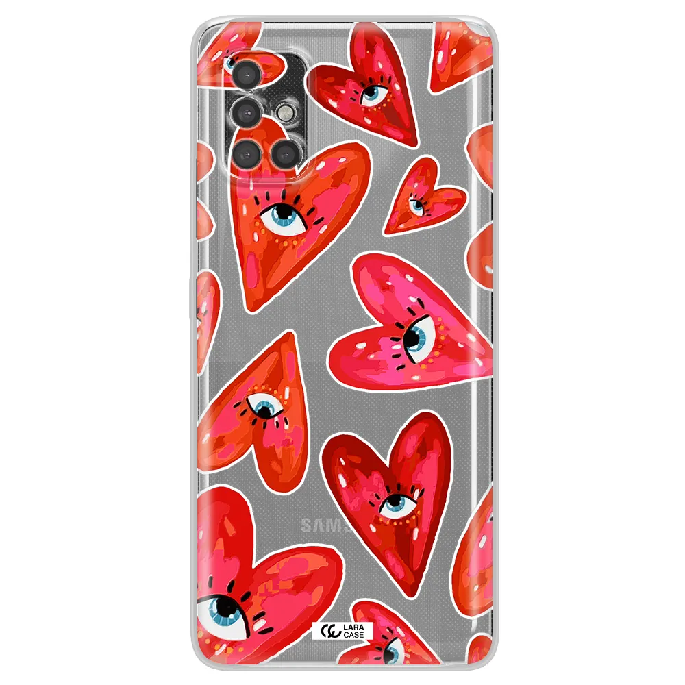 Evil Eye Heart Samsung A40S Clear Tpu Case