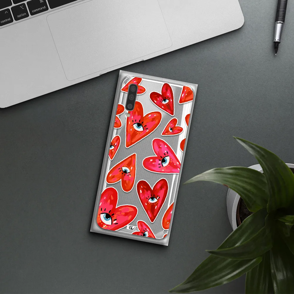 Evil Eye Heart Samsung A50S Clear Tpu Case