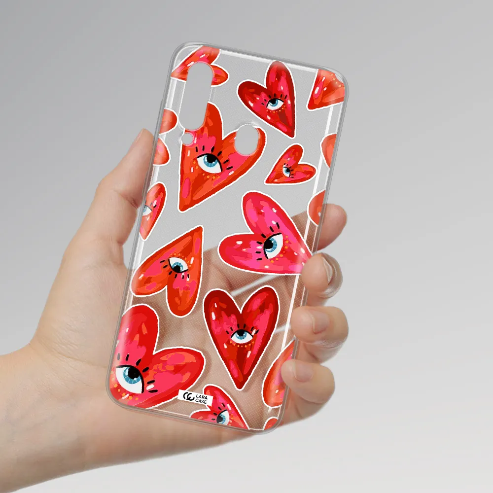 Evil Eye Heart Samsung A60 Clear TPU Case