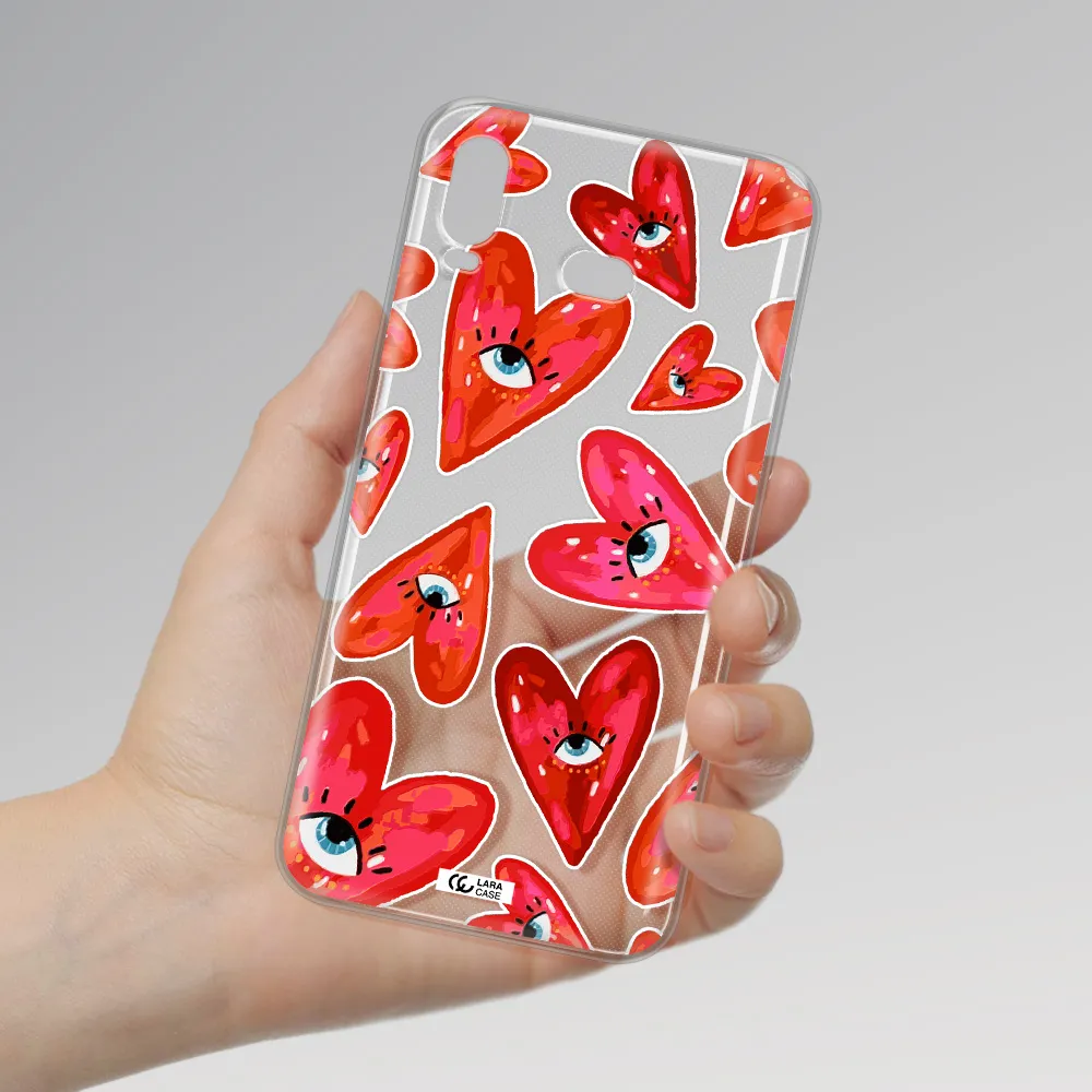 Evil Eye Heart Samsung A6S Clear TPU Case