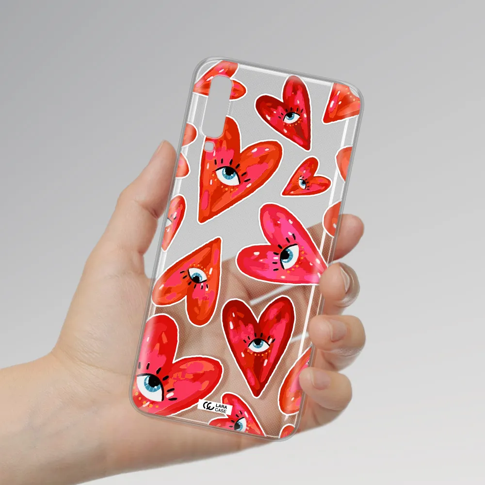Evil Eye Heart Samsung A70S Clear Tpu Case