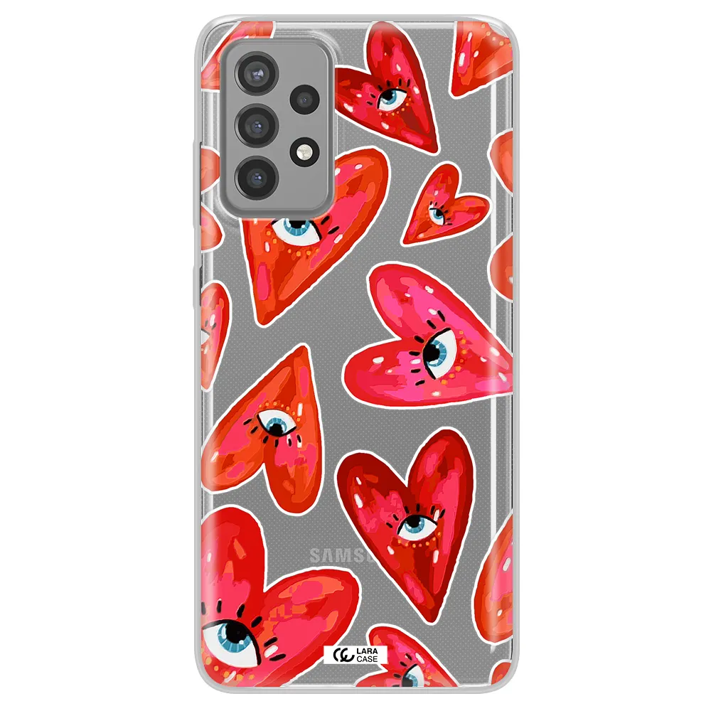 Evil Eye Heart Samsung A72 Clear TPU Case