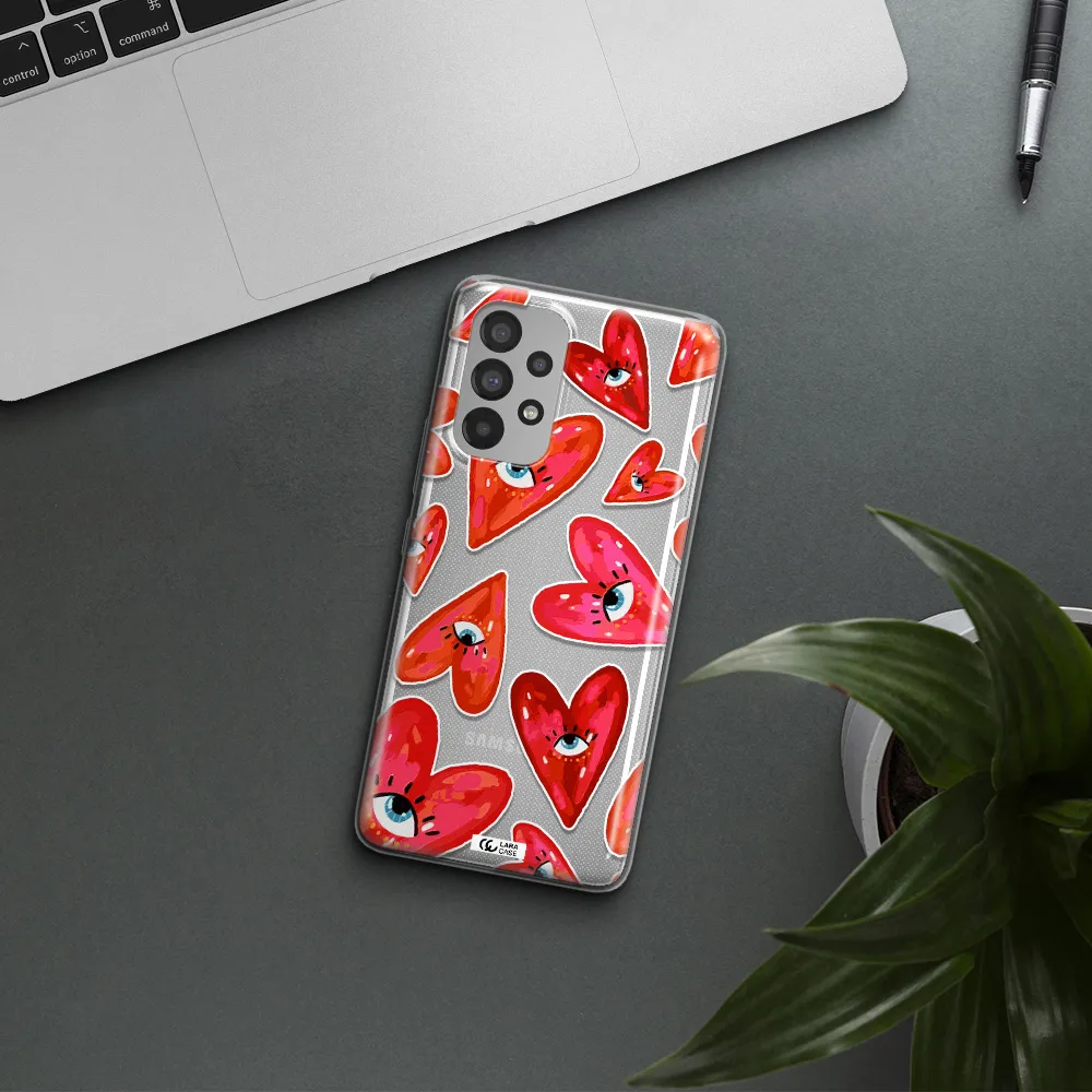 Evil Eye Heart Samsung A73 Clear TPU Case
