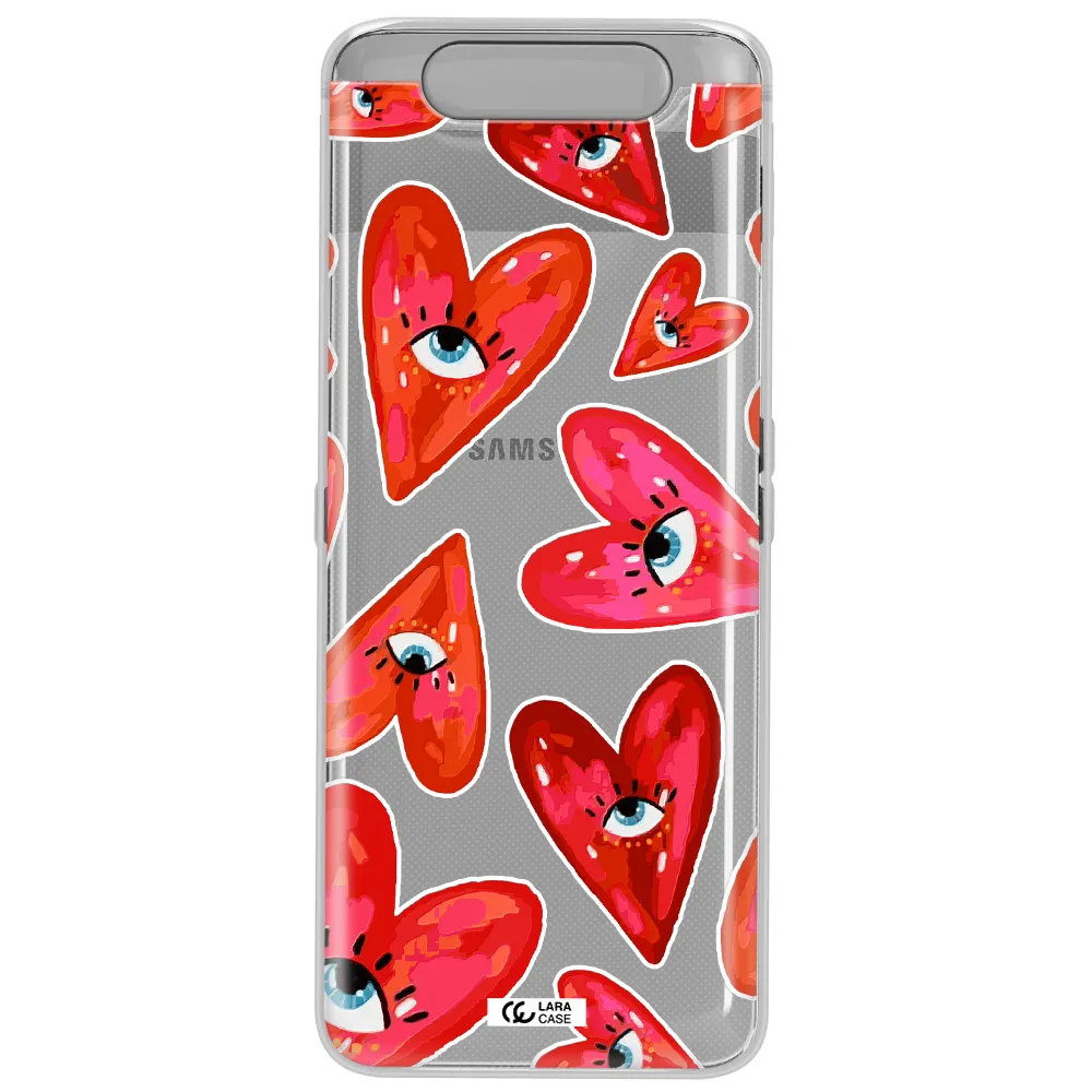 Evil Eye Heart Samsung A80 Clear TPU Case