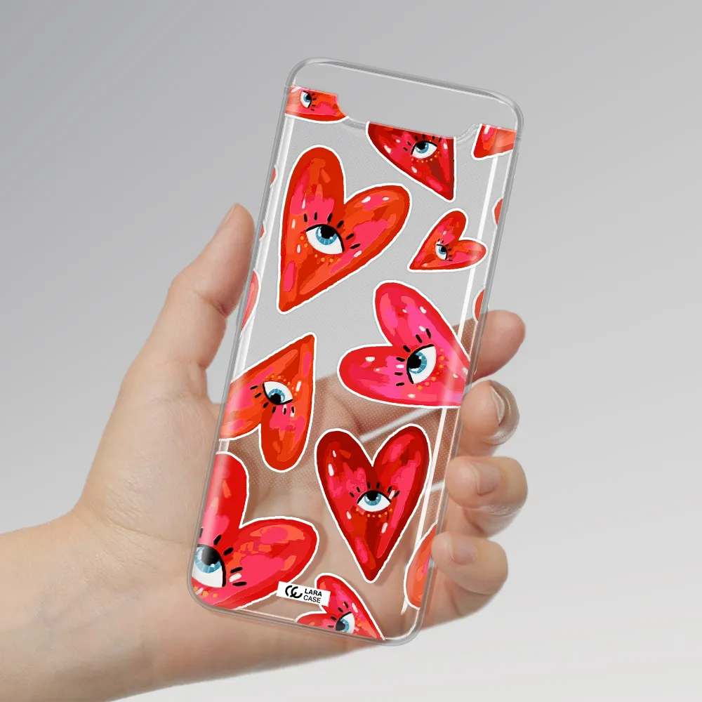 Evil Eye Heart Samsung A80 Clear TPU Case