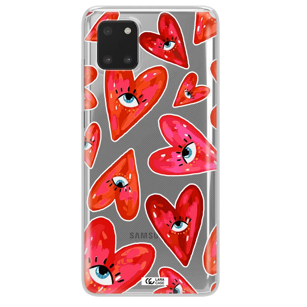 Evil Eye Heart Samsung A81 Clear TPU Case