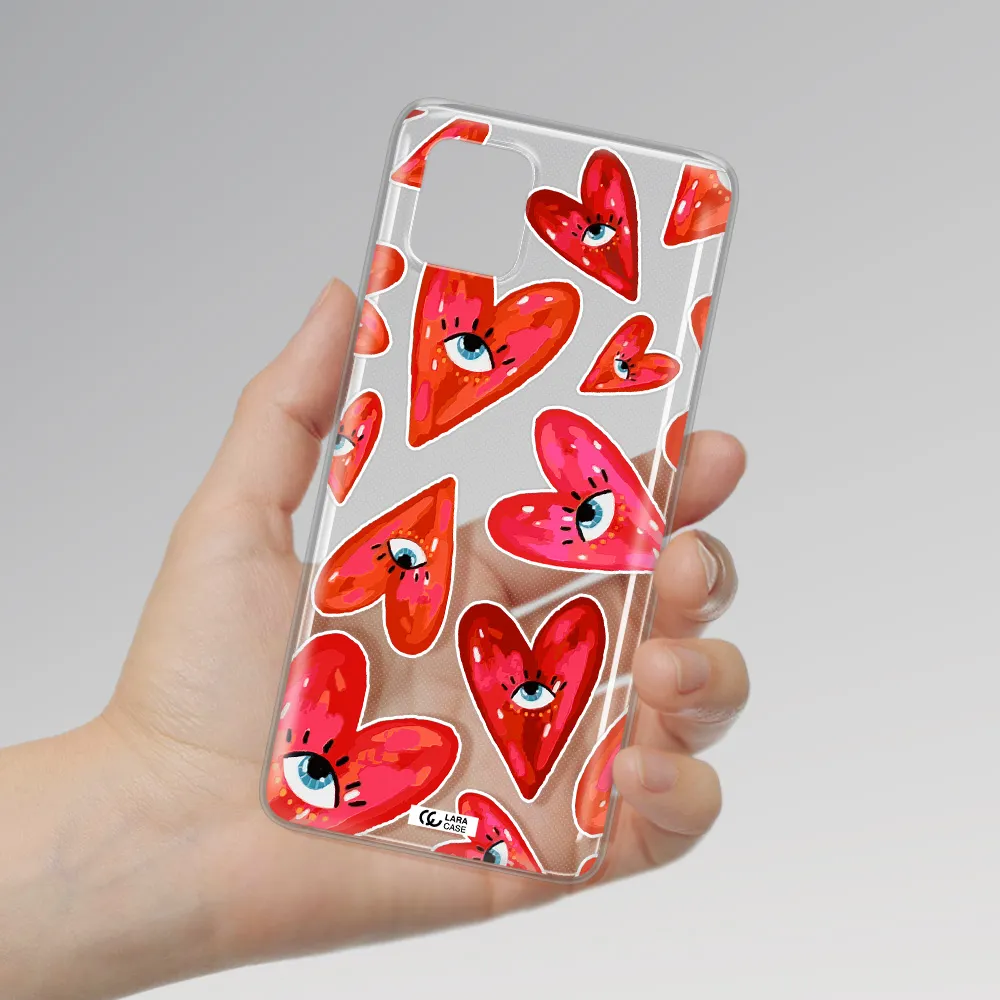 Evil Eye Heart Samsung A81 Clear TPU Case