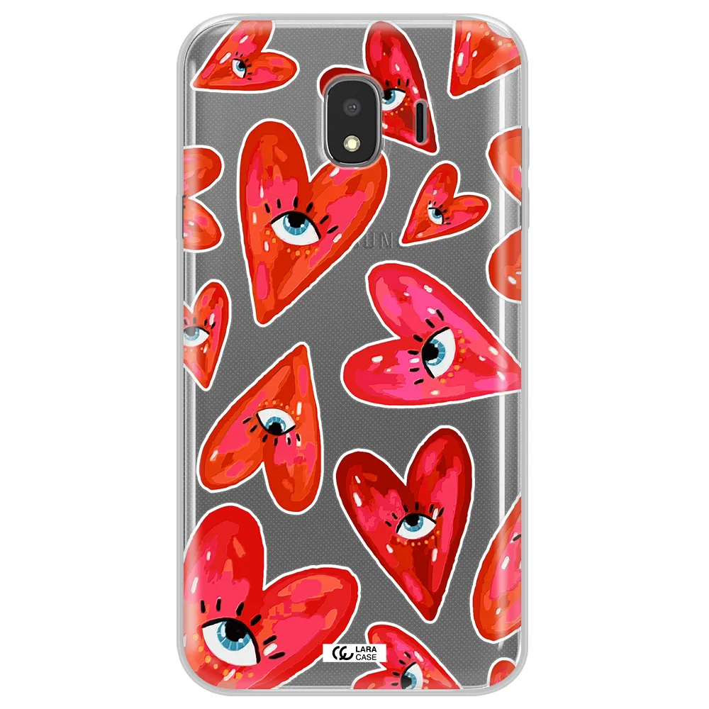 Evil Eye Heart Samsung J4 Clear TPU Case