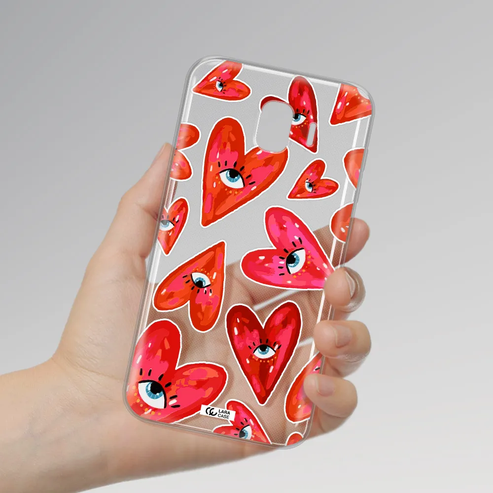 Evil Eye Heart Samsung J4 Clear TPU Case